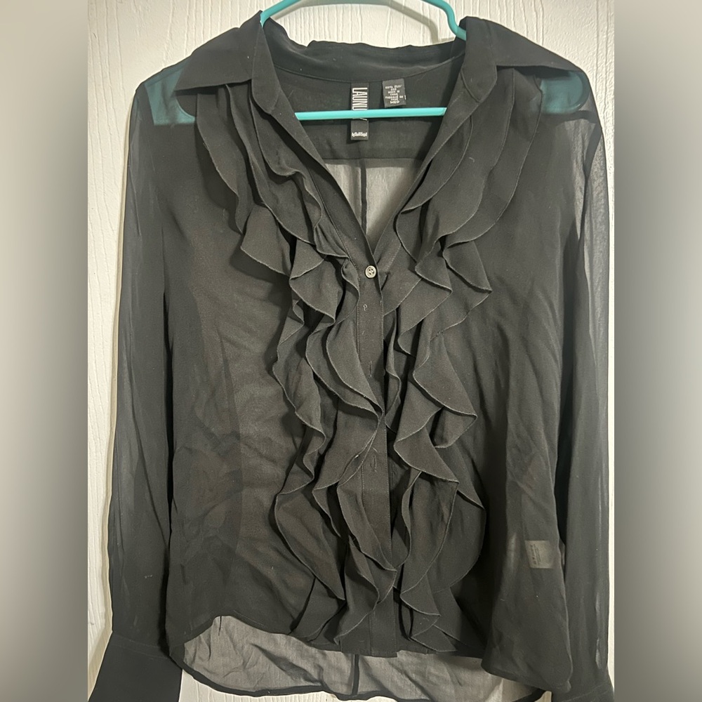 Laundry Black Ruffled Women's Top